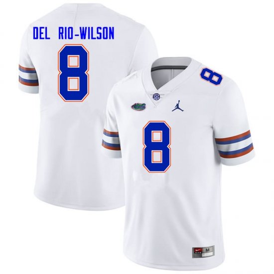 Men's Florida Gators #8 Carlos Del Rio-Wilson NCAA Nike White Authentic Stitched College Football Jersey YLT6262KZ